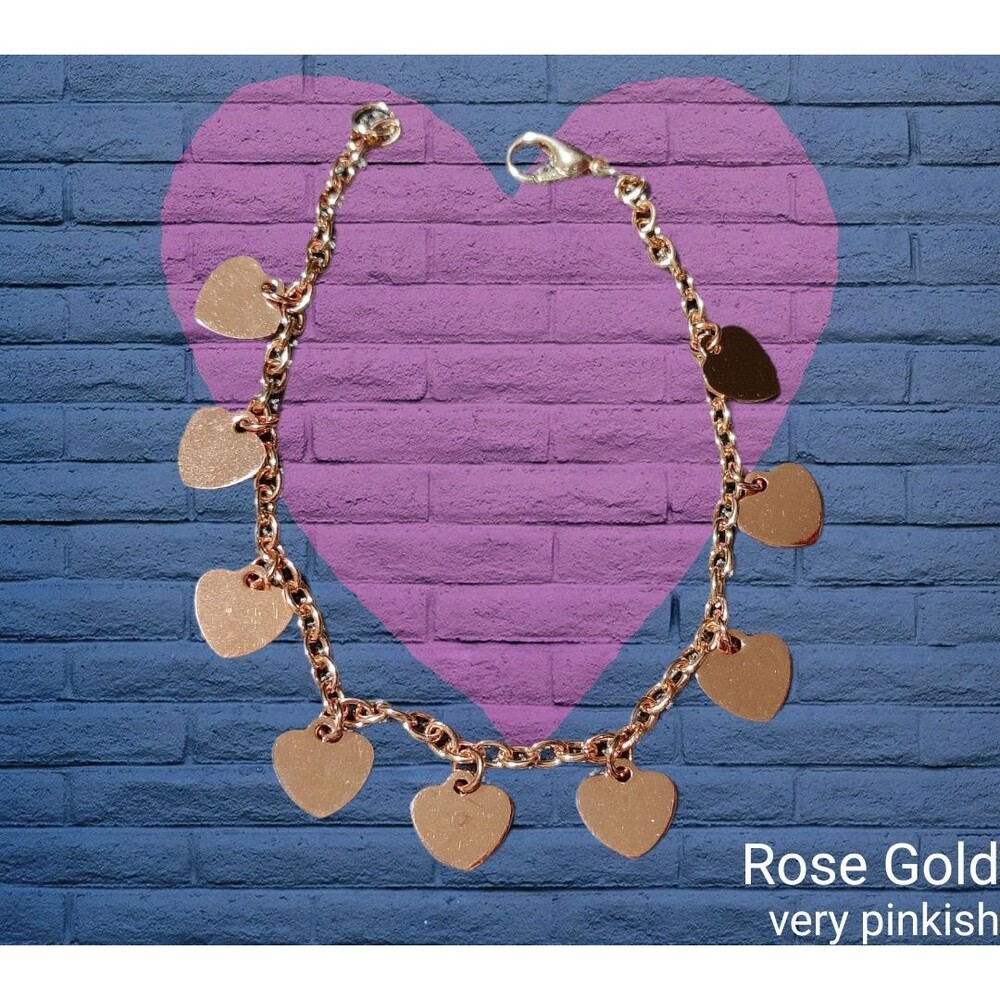 Pink Rose Gold Heart Bracelet